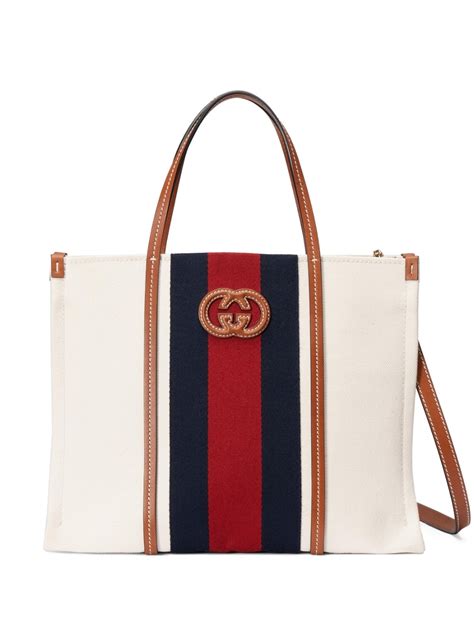 gucci stripe detail tote bag|gucci tote bag with zipper.